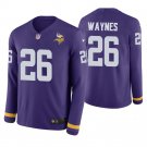 Minnesota Vikings #26 Trae Waynes Purple Therma Long Sleeve Stitched Jersey