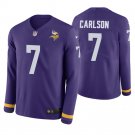 Minnesota Vikings #7 Daniel Carlson Purple Therma Long Sleeve Stitched Jersey