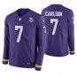 Minnesota Vikings #7 Daniel Carlson Purple Therma Long Sleeve Stitched Jersey