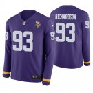 Minnesota Vikings #93 Sheldon Richardson Purple Therma Long Sleeve Stitched Jersey