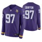 Minnesota Vikings #97 Everson Griffen Purple Therma Long Sleeve Stitched Jersey