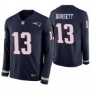 New England Patriots #13 Phillip Dorsett Navy Therma Long Sleeve Stitched Jersey