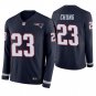 New England Patriots #23 Patrick Chung Navy Therma Long Sleeve Stitched Jersey
