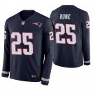 New England Patriots #25 Eric Rowe Navy Therma Long Sleeve Stitched Jersey