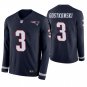 New England Patriots #3 Stephen Gostkowski Navy Therma Long Sleeve Stitched Jersey