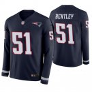 New England Patriots #51 Ja'Whaun Bentley Navy Therma Long Sleeve Stitched Jersey
