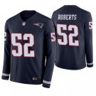 New England Patriots #52 Elandon Roberts Navy Therma Long Sleeve Stitched Jersey