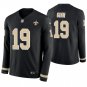 New Orleans Saints #19 Ted Ginn Black Therma Long Sleeve Stitched Jersey