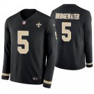New Orleans Saints #5 Teddy Bridgewater Black Therma Long Sleeve Stitched Jersey