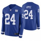 New York Giants #24 Eli Apple Royal Therma Long Sleeve Stitched Jersey
