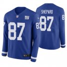 New York Giants #87 Sterling Shepard Royal Therma Long Sleeve Stitched Jersey