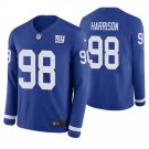 New York Giants #98 Damon Harrison Royal Therma Long Sleeve Stitched Jersey