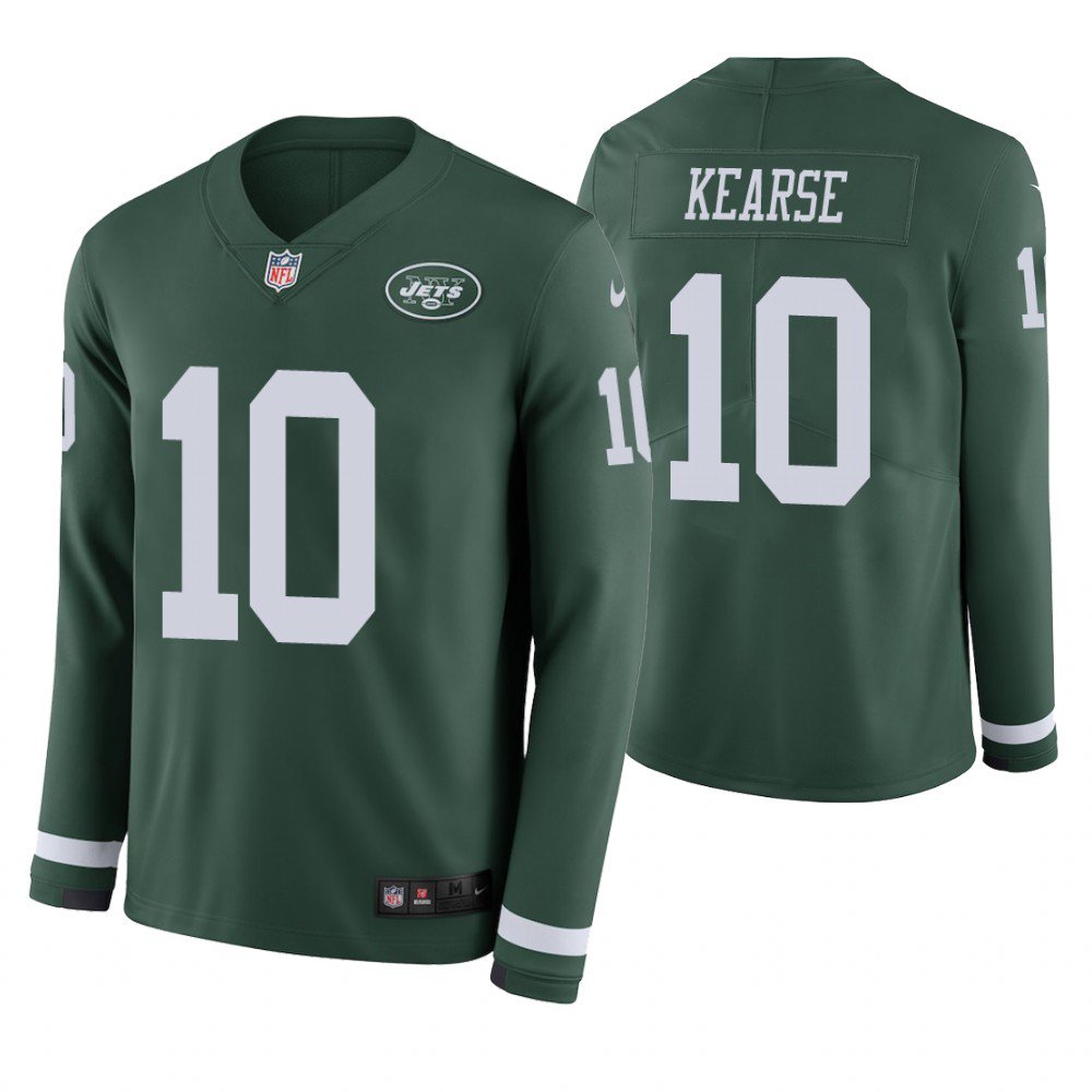 New York Jets #10 Jermaine Kearse Green Therma Long Sleeve Stitched Jersey
