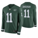 New York Jets #11 Robby Anderson Green Therma Long Sleeve Stitched Jersey