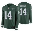 New York Jets #14 Sam Darnold Green Therma Long Sleeve Stitched Jersey