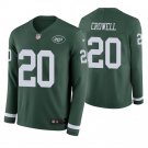 New York Jets #20 Isaiah Crowell Green Therma Long Sleeve Stitched Jersey