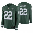 New York Jets #22 Trumaine Johnson Green Therma Long Sleeve Stitched Jersey