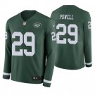 New York Jets #29 Bilal Powell Green Therma Long Sleeve Stitched Jersey