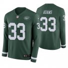 New York Jets #33 Jamal Adams Green Therma Long Sleeve Stitched Jersey