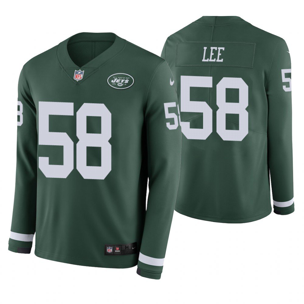 New York Jets #58 Darron Lee Green Therma Long Sleeve Stitched Jersey