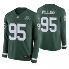 New York Jets #95 Leonard Williams Green Therma Long Sleeve Stitched Jersey