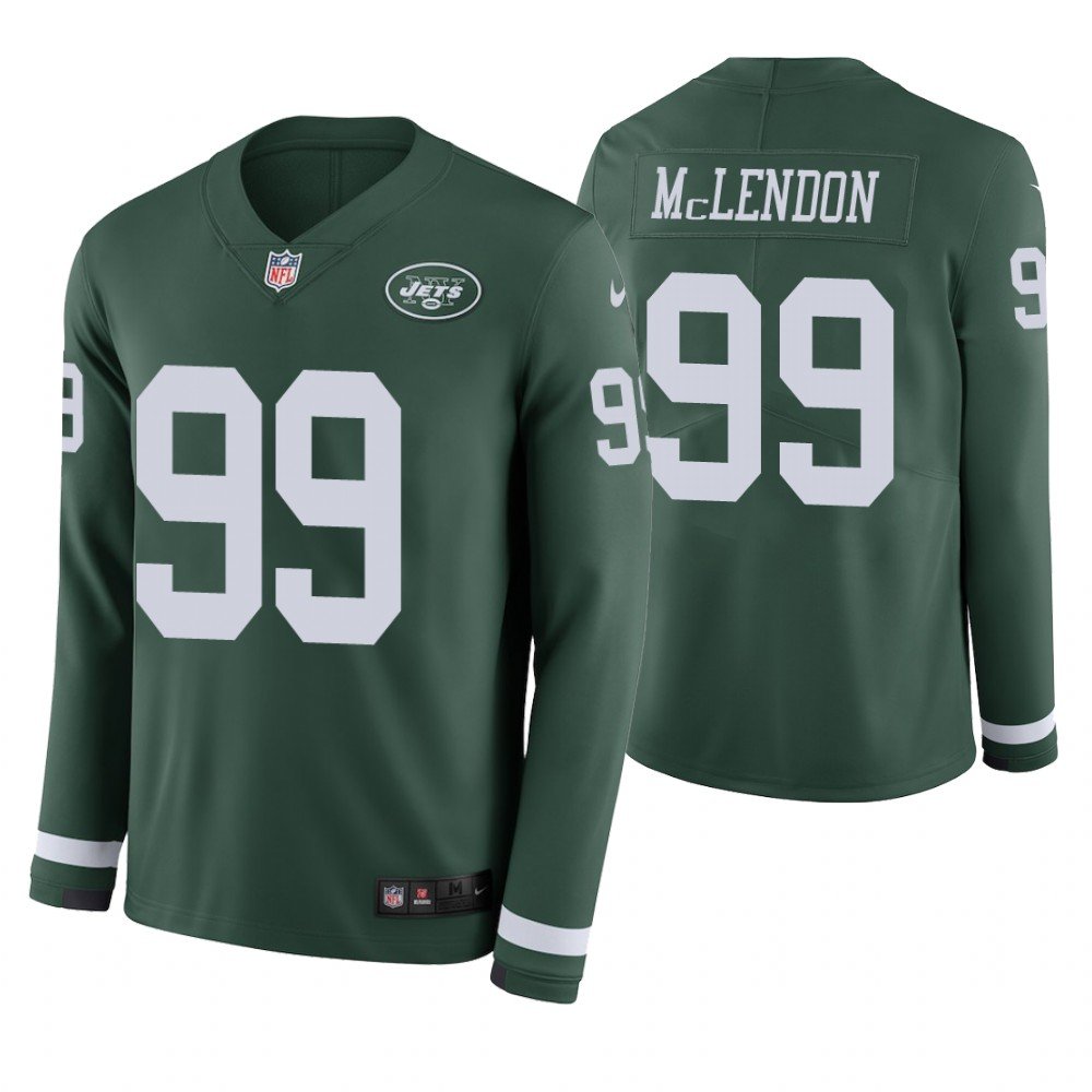 New York Jets #99 Steve McLendon Green Therma Long Sleeve Stitched Jersey