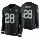Oakland Raiders #28 Doug Martin Black Therma Long Sleeve Stitched Jersey