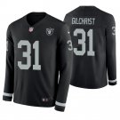 Oakland Raiders #31 Marcus Gilchrist Black Therma Long Sleeve Stitched Jersey