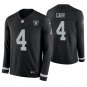 Oakland Raiders #4 Derek Carr Black Therma Long Sleeve Stitched Jersey