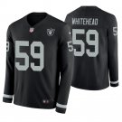 Oakland Raiders #59 Tahir Whitehead Black Therma Long Sleeve Stitched Jersey