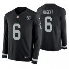 Oakland Raiders #6 Mike Nugent Black Therma Long Sleeve Stitched Jersey