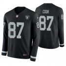 Oakland Raiders #87 Jared Cook Black Therma Long Sleeve Stitched Jersey