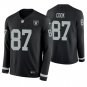 Oakland Raiders #87 Jared Cook Black Therma Long Sleeve Stitched Jersey