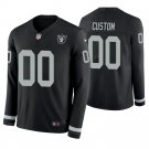 Oakland Raiders Custom Name And Number Black Therma Long Sleeve Stitched Jersey