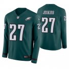Philadelphia Eagles #27 Malcolm Jenkins Green Therma Long Sleeve Stitched Jersey