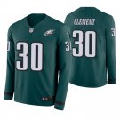Philadelphia Eagles #30 Corey Clement Green Therma Long Sleeve Stitched Jersey