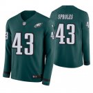 Philadelphia Eagles #43 Darren Sproles Green Therma Long Sleeve Stitched Jersey