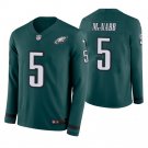 Philadelphia Eagles #5 Donovan McNabb Green Therma Long Sleeve Stitched Jersey