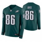 Philadelphia Eagles #86 Zach Ertz Green Therma Long Sleeve Stitched Jersey