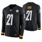 Pittsburgh Steelers #21 Sean Davis Black Therma Long Sleeve Stitched Jersey
