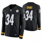 Pittsburgh Steelers #34 Terrell Edmunds Black Therma Long Sleeve Stitched Jersey