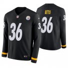 Pittsburgh Steelers #36 Jerome Bettis Black Therma Long Sleeve Stitched Jersey