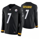 Pittsburgh Steelers #7 Ben Roethlisberger Black Therma Long Sleeve Stitched Jersey