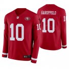 San Francisco 49ers #10 Jimmy Garoppolo Scarlet Therma Long Sleeve Stitched Jersey