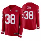 San Francisco 49ers #38 Antone Exum Scarlet Therma Long Sleeve Stitched Jersey