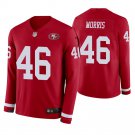 San Francisco 49ers #46 Alfred Morris Scarlet Therma Long Sleeve Stitched Jersey