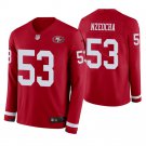 San Francisco 49ers #53 Mark Nzeocha Scarlet Therma Long Sleeve Stitched Jersey