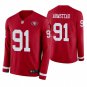 San Francisco 49ers #91 Arik Armstead Scarlet Therma Long Sleeve Stitched Jersey