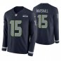 Seattle Seahawks #15 Brandon Marshall Navy Therma Long Sleeve Stitched Jersey