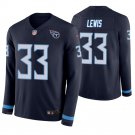Tennessee Titans #33 Dion Lewis Navy Therma Long Sleeve Stitched Jersey